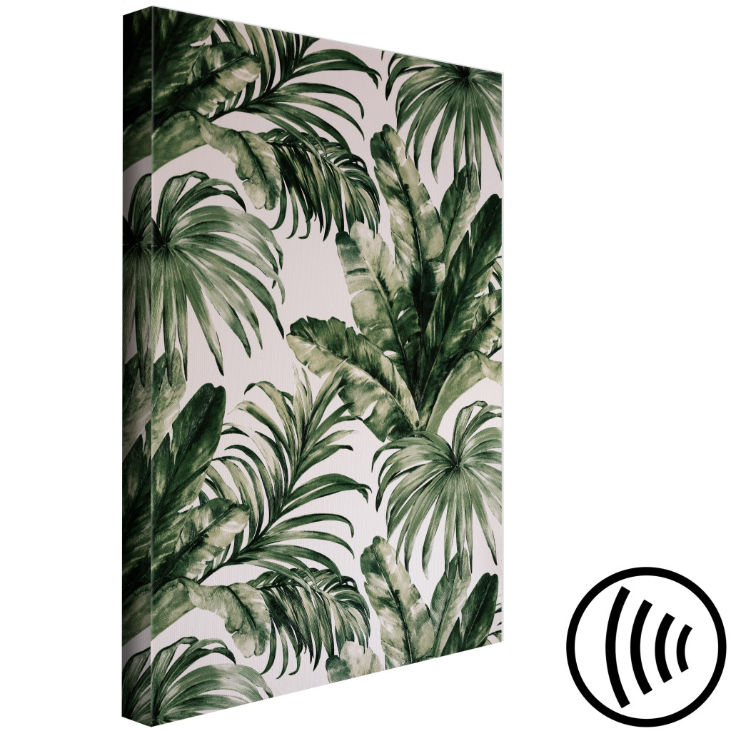 Konst Tropical Nature - Dark Green Large Leaves On A Gray Background