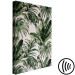 Quadro su tela Tropical Nature - Dark Green Large Leaves on a Gray Background 149735 additionalThumb 6