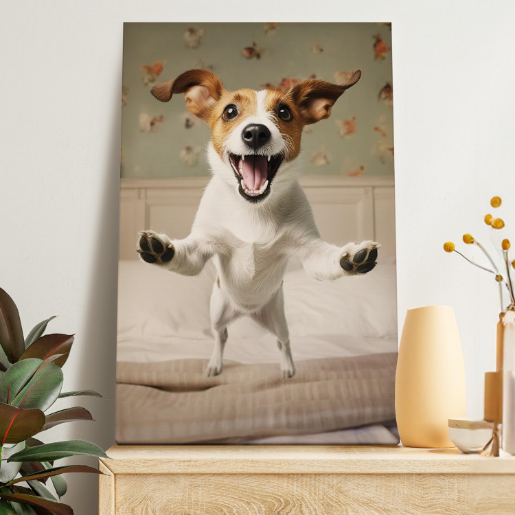 Målning AI Dog Jack Russell Terrier - Joyful Animal Jumping From Bed Into Owner’s Arms - Vertical 150235 additionalImage 5