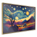 Cartel Impressionistic Landscape - Mountains and Fields Under a Sky Full of Stars 151135 additionalThumb 8