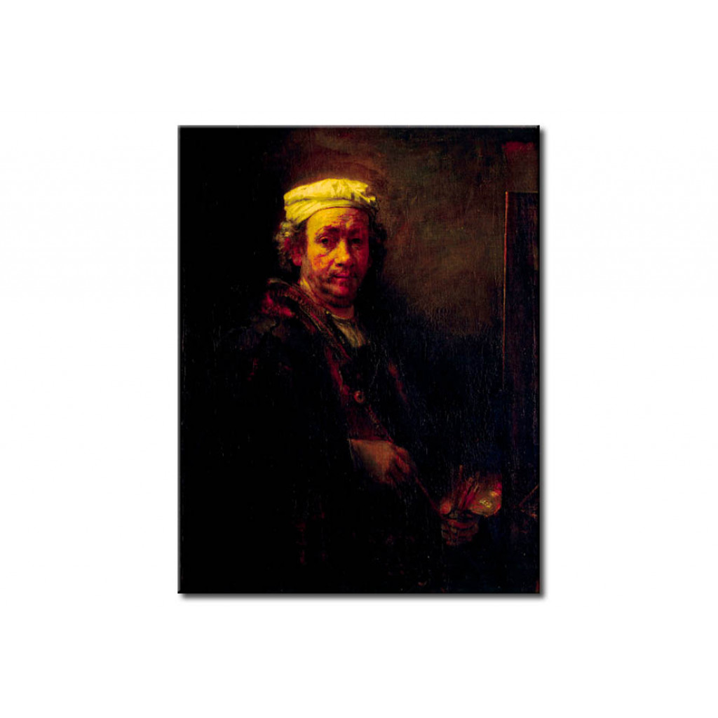 Schilderij  Rembrandt: Selbstbildnis Vor Der Staffelei