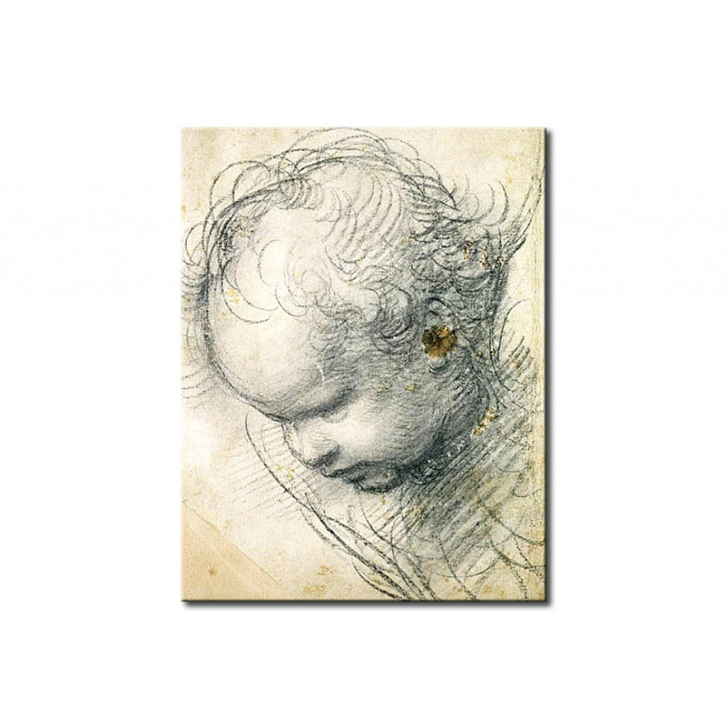 Schilderij  Rafael Santi: Head Of A Cherub