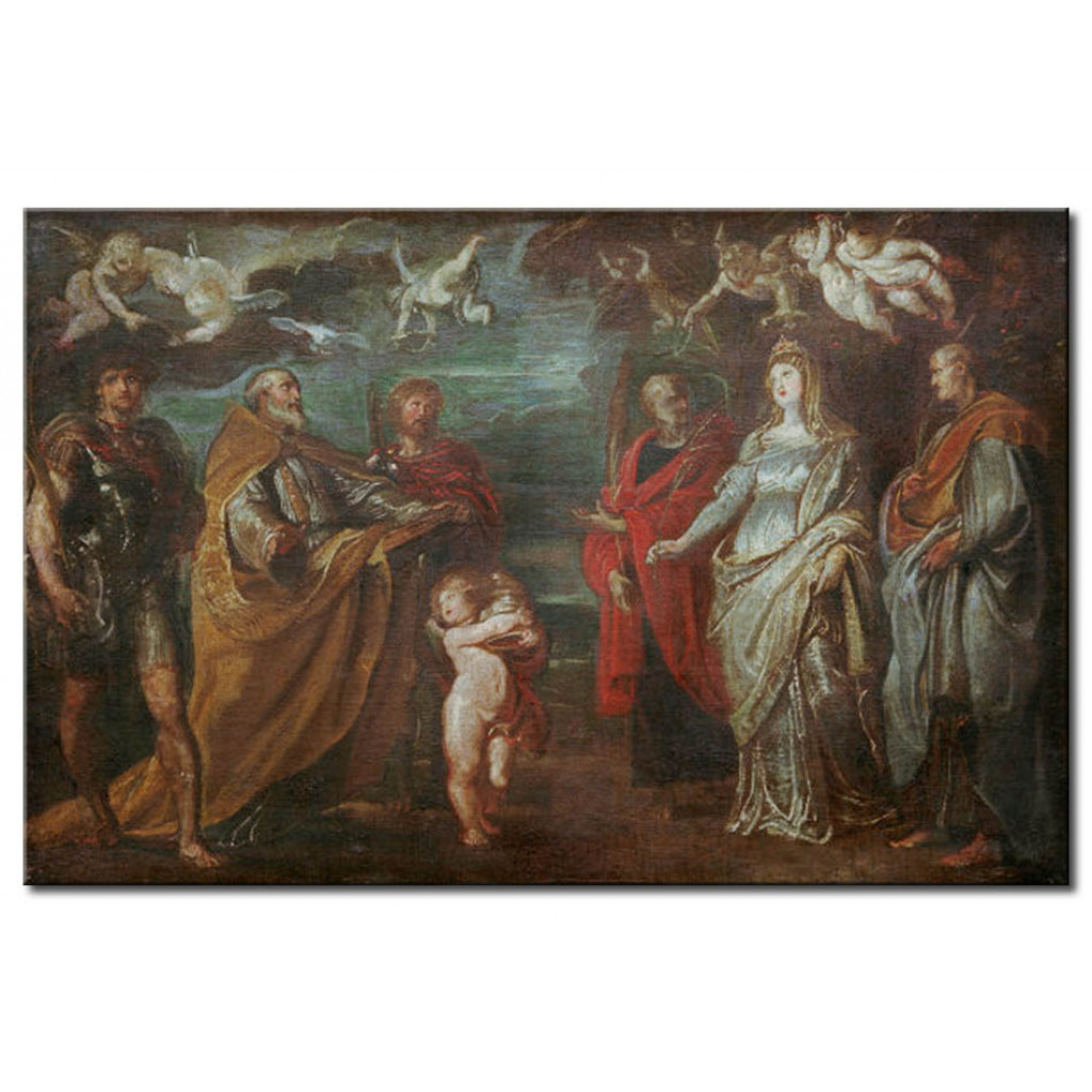 Cópia Do Quadro Saint Gregory With The Martyrs Maurus, Papianus, Domitilla, Nereus And Achilleus