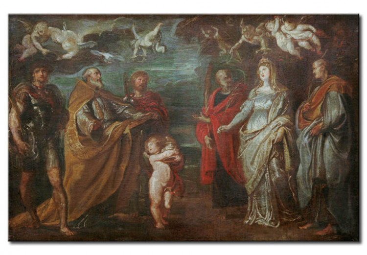 Reprodukcja obrazu Saint Gregory with the Martyrs Maurus, Papianus, Domitilla, Nereus and Achilleus 51735