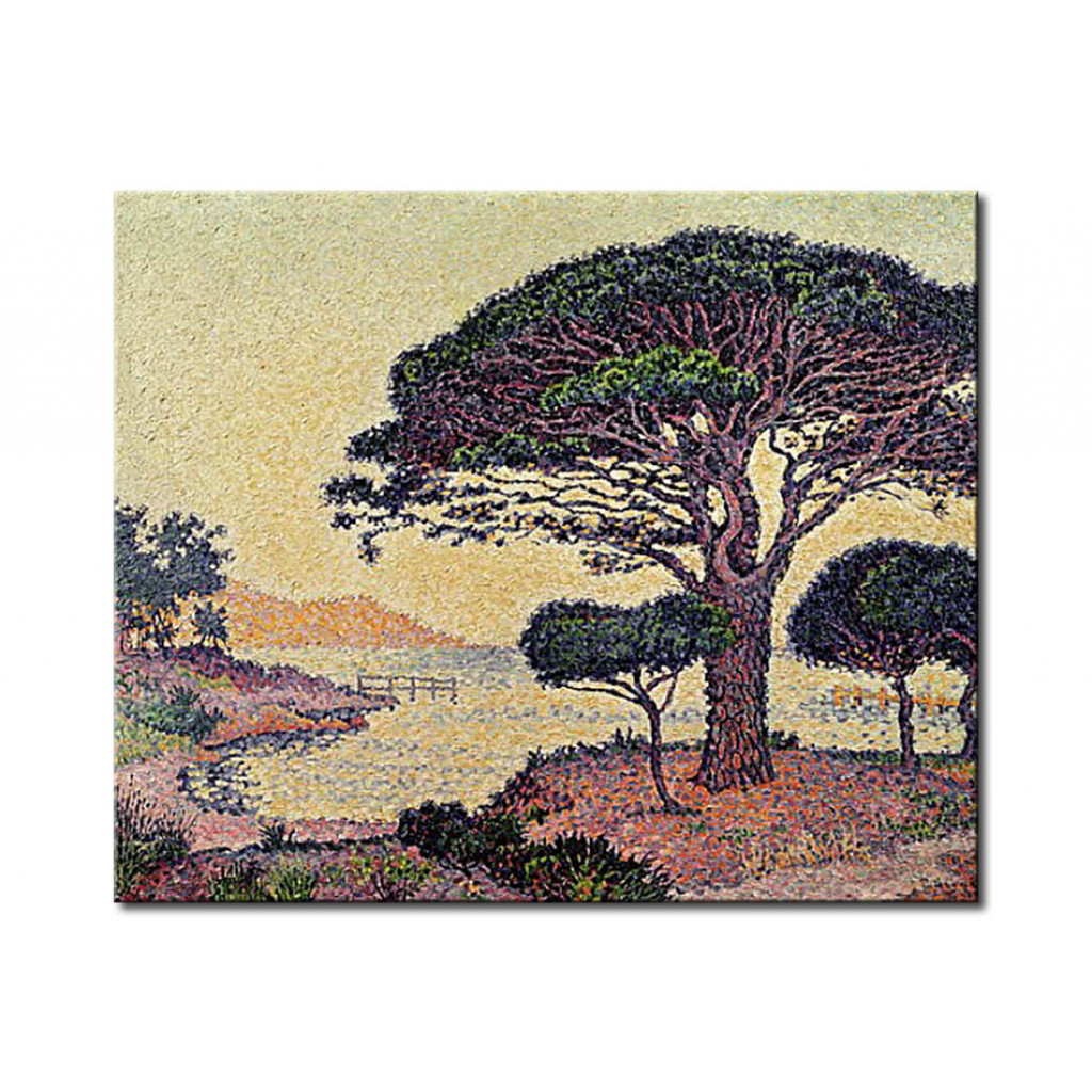 Schilderij  Paul Signac: Umbrella Pines At Caroubiers