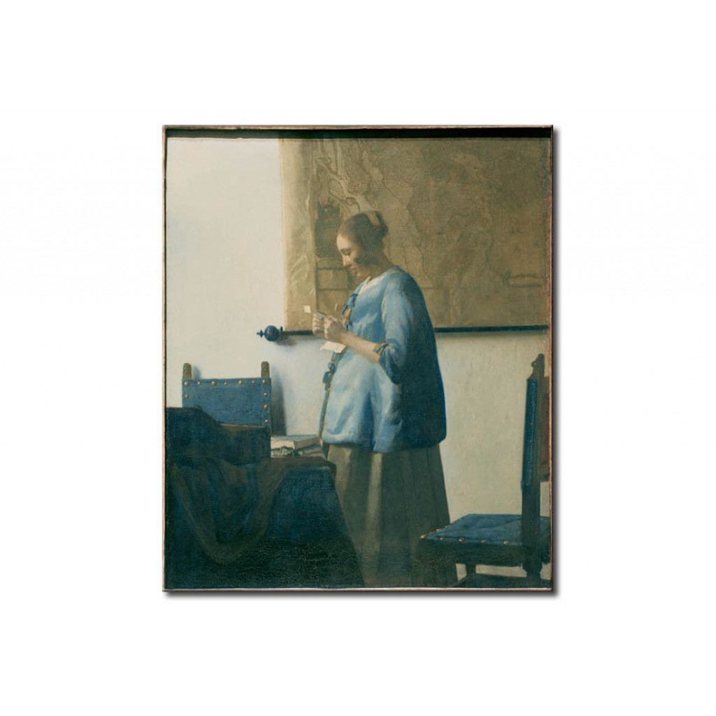Schilderij  Jan Vermeer: Woman In Blue Reading A Letter