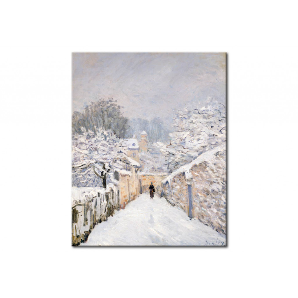 Schilderij  Alfred Sisley: Snow At Louveciennes