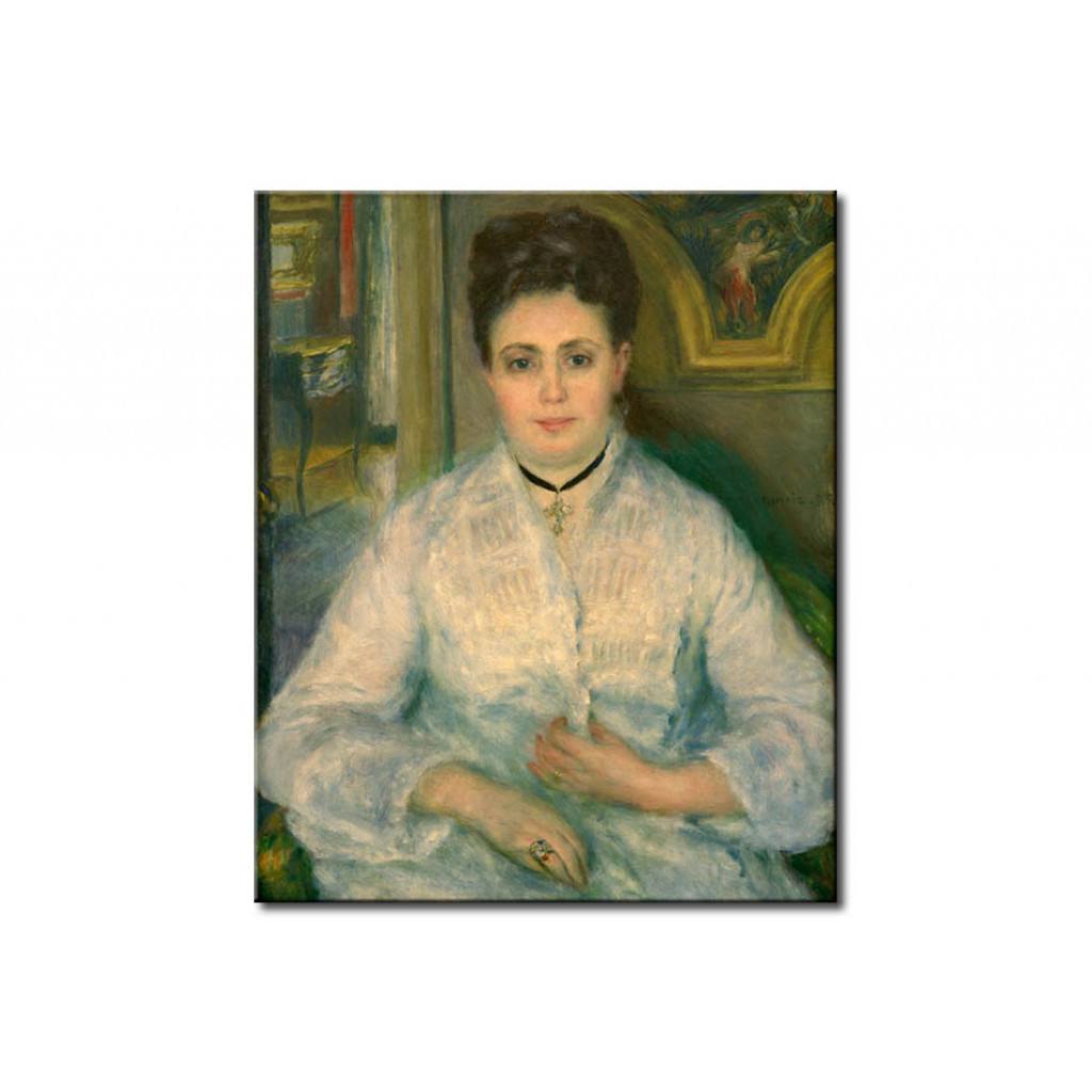 Schilderij  Pierre-Auguste Renoir: Portrait De Madame Victor Choquet En Blanc