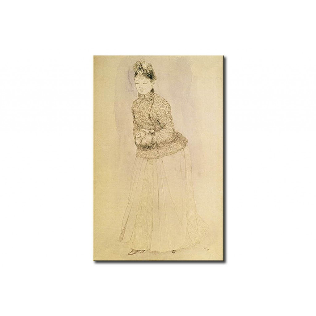 Schilderij  Pierre-Auguste Renoir: Woman With A Muff