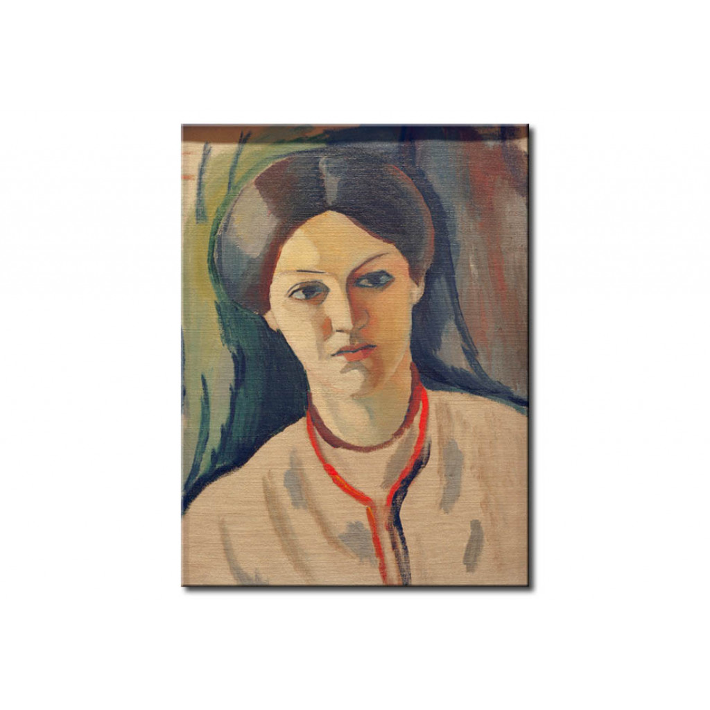 Schilderij  August Macke: Portrait Head Of The Artist's Wife