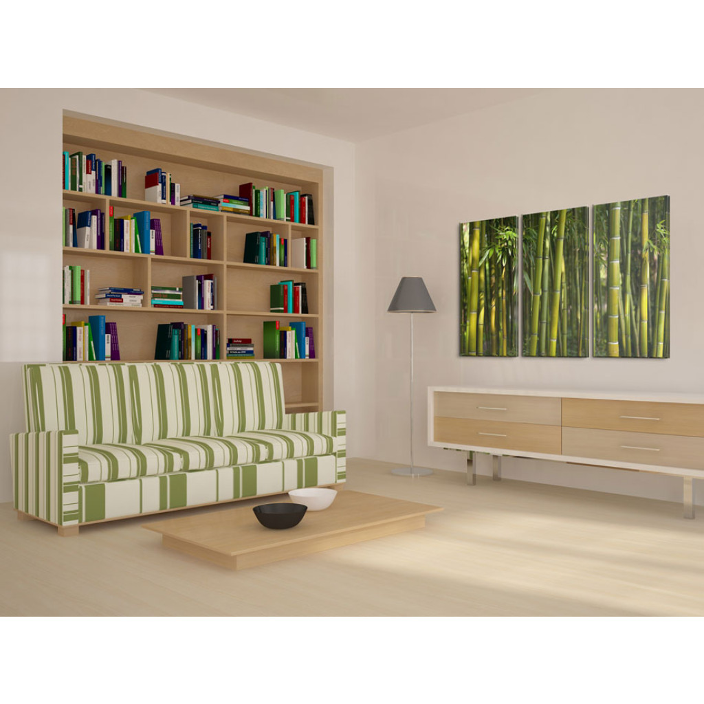 Schilderij  Zen: Green Bamboo