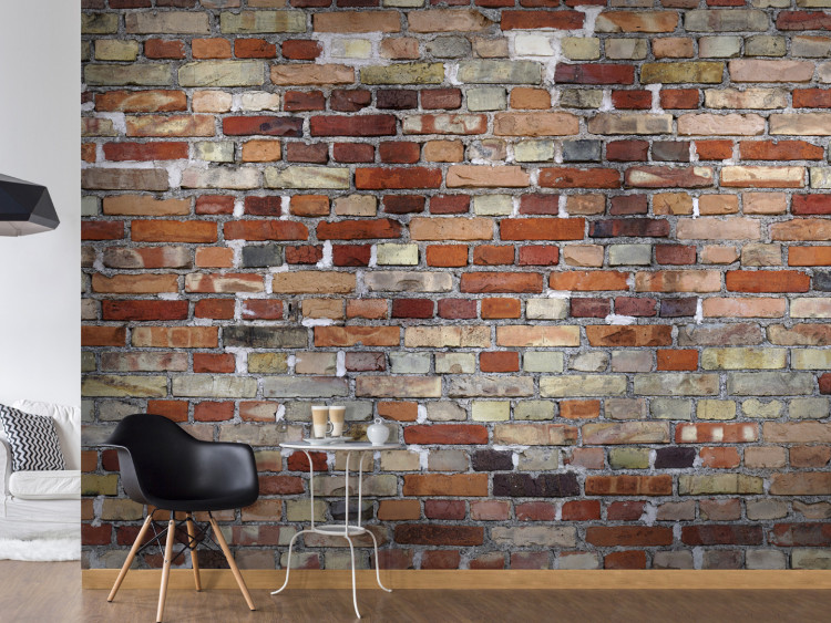 Wall Mural Urban image - orange brick textured background with colour accent