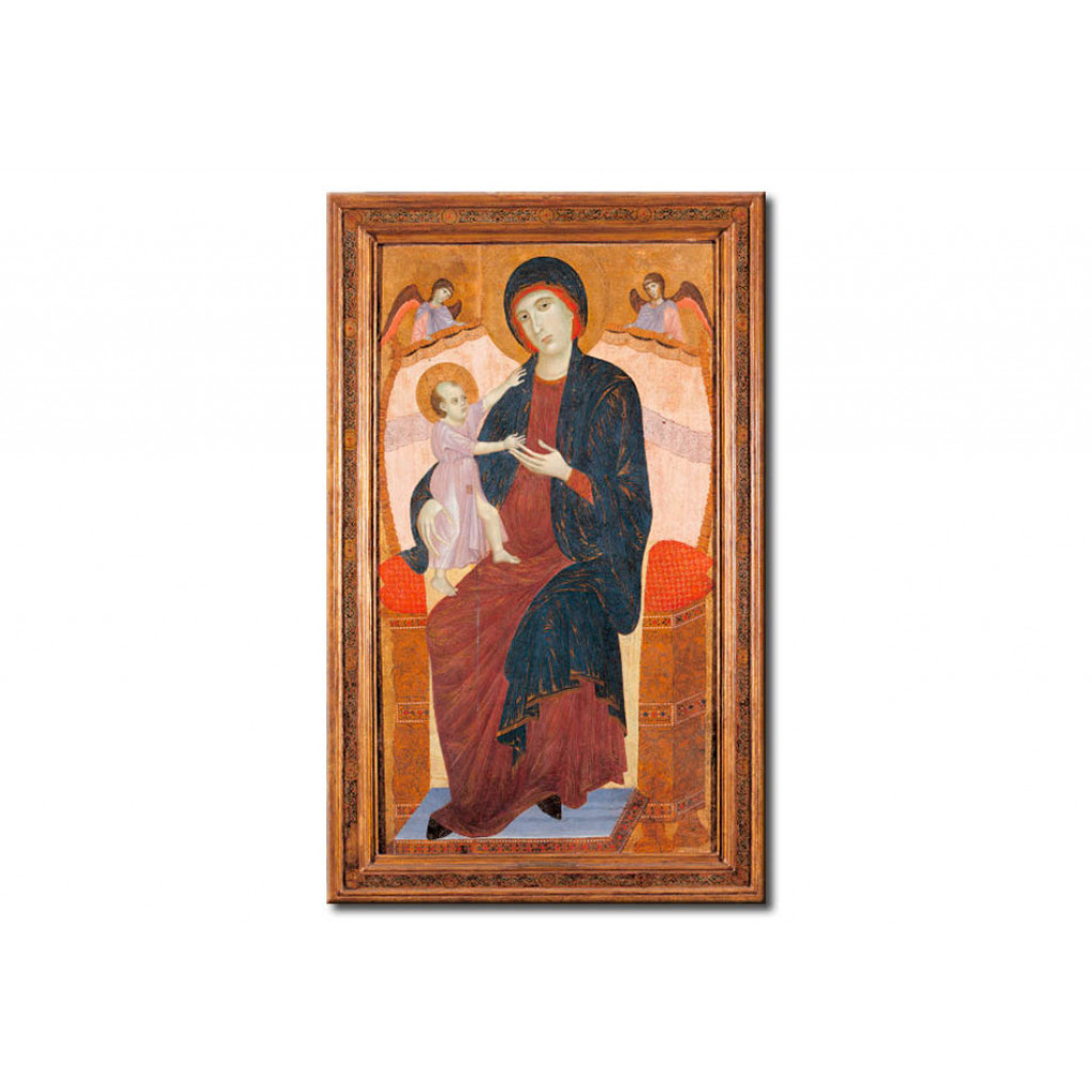 Reprodução Do Quadro Famoso Enthroned Mary With The Child And Two Angels