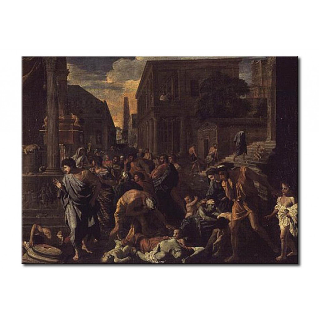 Schilderij  Nicolas Poussin: The Plague Of Ashdod, Or The Philistines Struck By The Plague