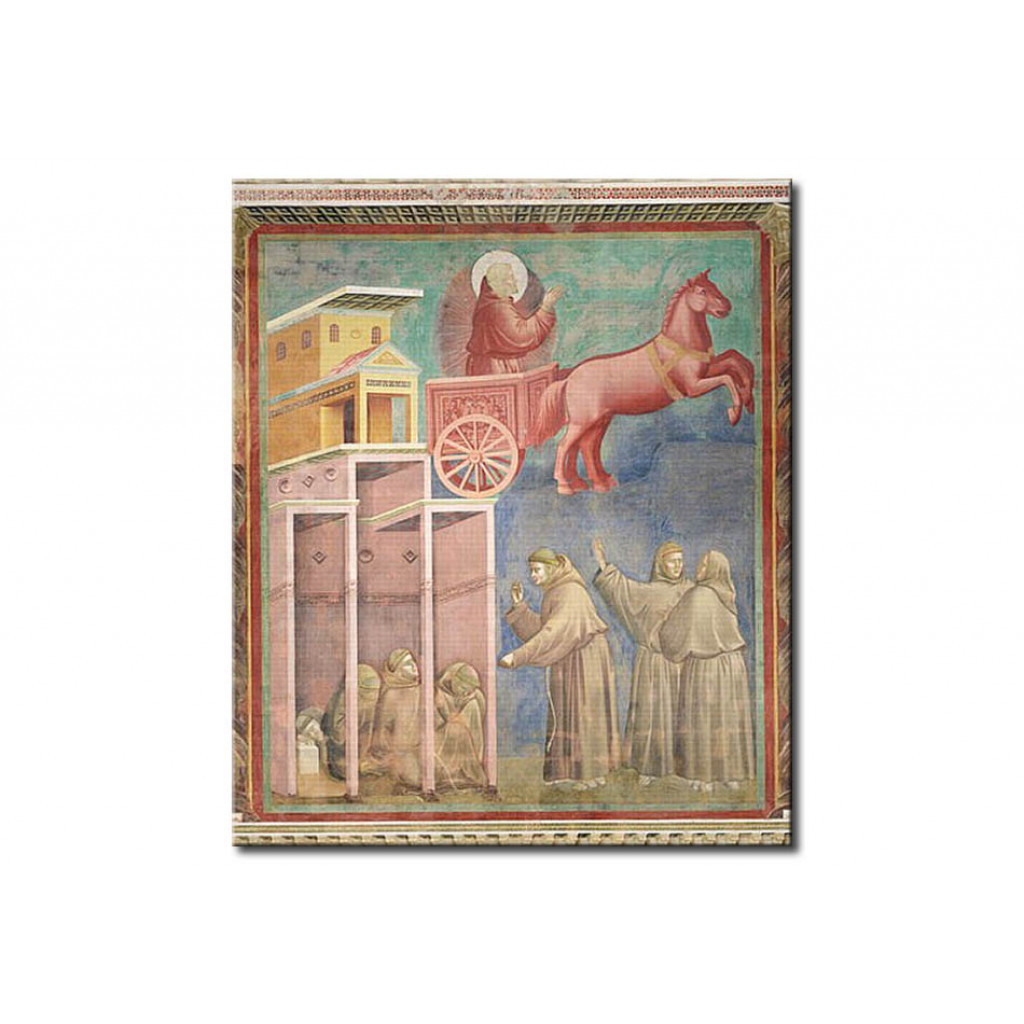 Schilderij  Giotto Di Bondone: St. Francis Appears To His Companions In A Chariot Of Fire
