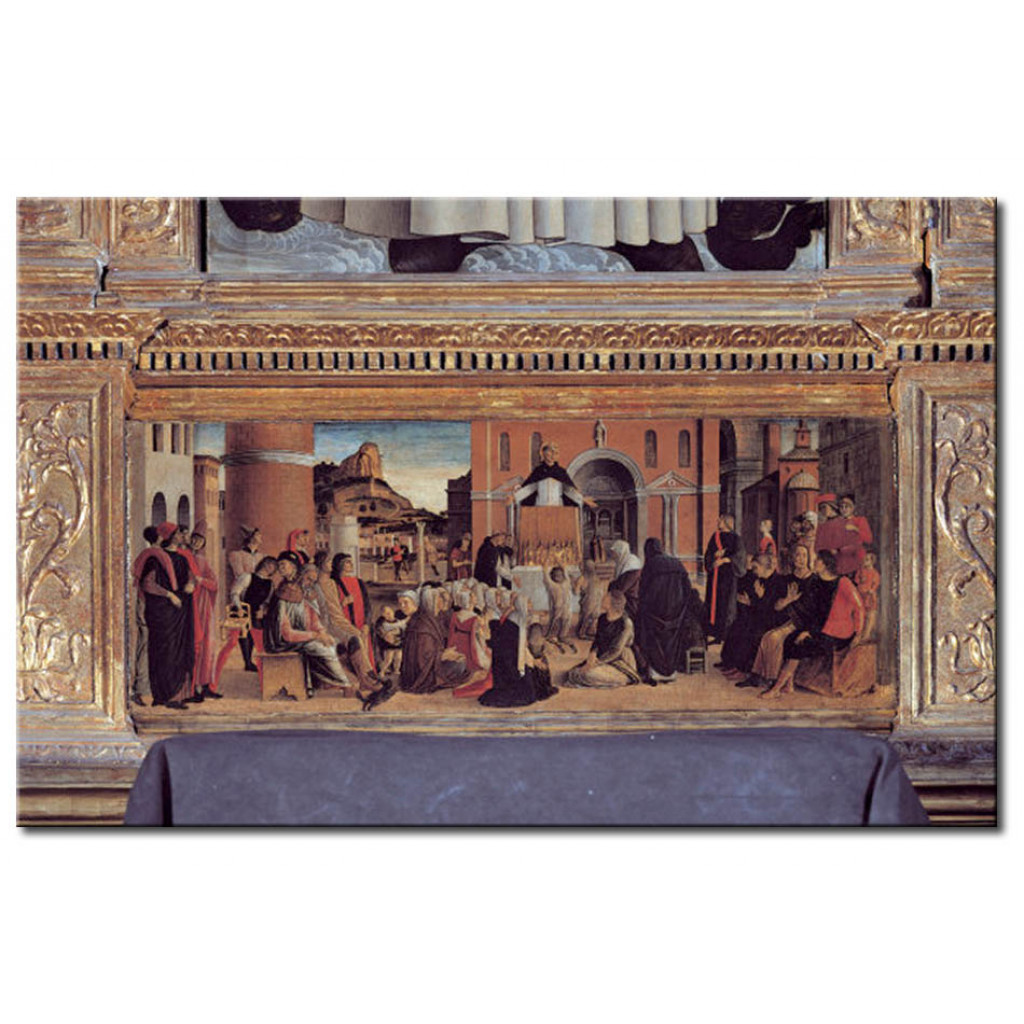 Schilderij  Giovanni Bellini: The Sermon Of Saint Vincenzo Ferrer (Vincentius Ferrerius)