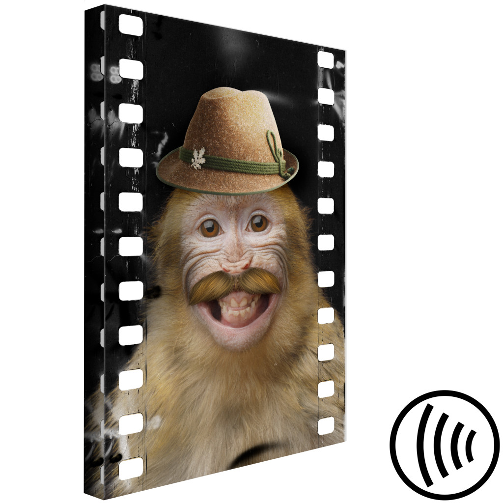 Schilderij  Andere Dieren: Monkey In Hat (1 Part) Vertical