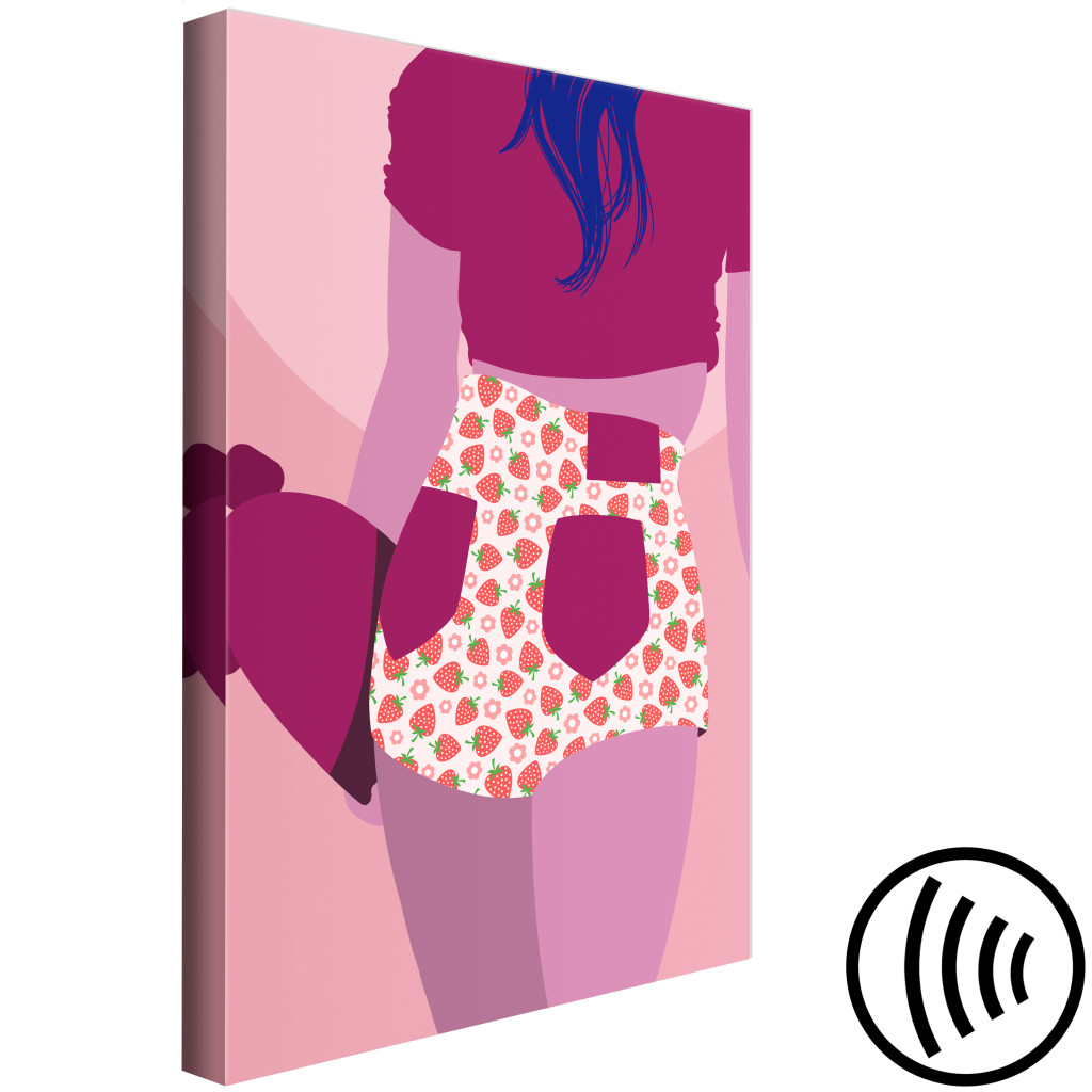 Schilderij  Vrouwen: Vrouw In Korte Broek - Roze En Paarse Afbeeldingen