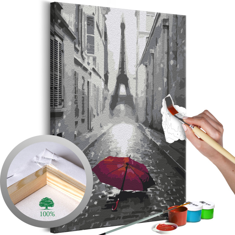 Wandbild zum Malen nach Zahlen Umbrella in Paris 132145