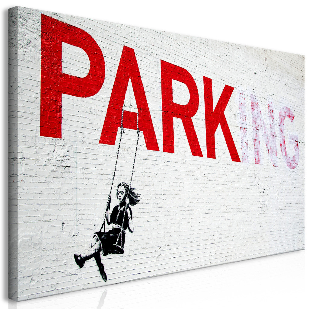 Schilderij Parking Girl Swing By Banksy II [Large Format]