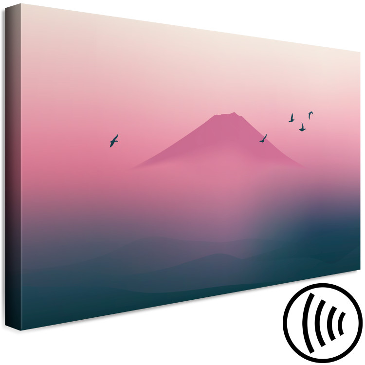 Quadro moderno Mount Fuji - Moody Landscape in the Morning Fog and Birds Flying 149845 additionalImage 6