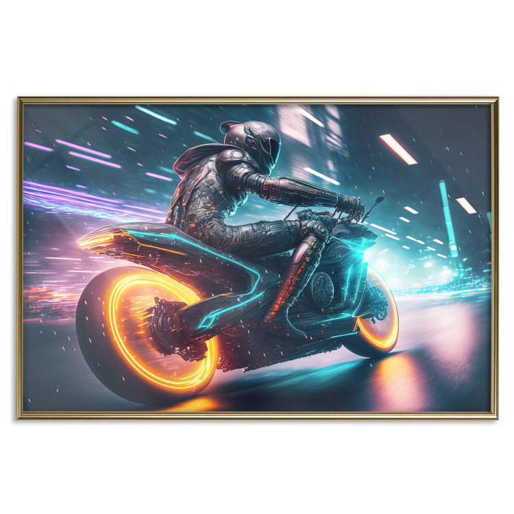 Poster Night Race - Speeding Motorcycle in the City Light 150645 additionalImage 22