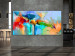 Cuadro en vidrio acrílico Colorful Garden - Abstract Rainbow Painted Flowers With Texture [Glass] 150845 additionalThumb 3