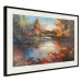 Poster Autumn Lake - Orange-Brown Landscape Inspired by Monet 151145 additionalThumb 10