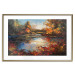 Poster Autumn Lake - Orange-Brown Landscape Inspired by Monet 151145 additionalThumb 23