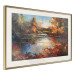 Poster Autumn Lake - Orange-Brown Landscape Inspired by Monet 151145 additionalThumb 9