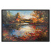 Poster Autumn Lake - Orange-Brown Landscape Inspired by Monet 151145 additionalThumb 21