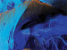 Quadro contemporaneo Fantasia dell'Atlantico (3 parti) - Astrazione blu con oro 48345 additionalThumb 3