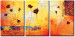 Bild auf Leinwand Abstrakte Mohnblumen - ein Pflanzentriptychon in Orange 48545