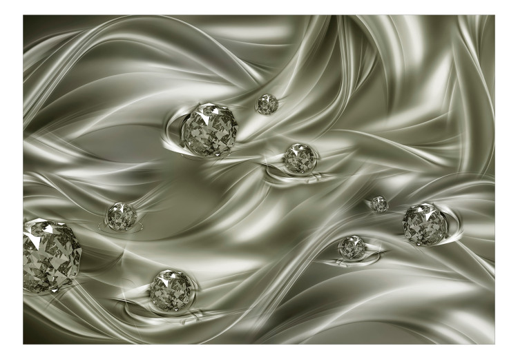 Fotomural Abstração em Verde - diamantes em um fundo com efeito de ondulações com diamantes 89545 additionalImage 1