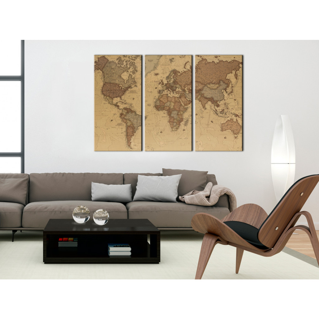 Schilderij  Kaarten Van De Wereld: Stylish World Map