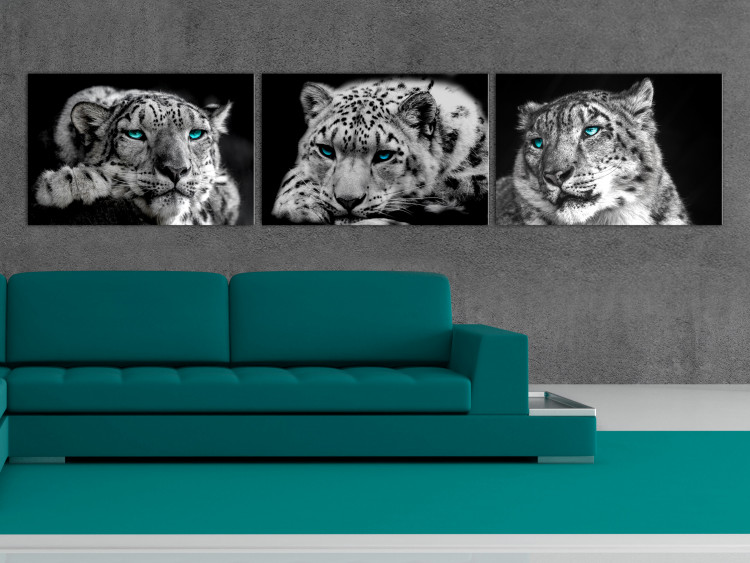 Bild auf Leinwand Snow Leopards (3 Parts) Vertical 108255 additionalImage 3