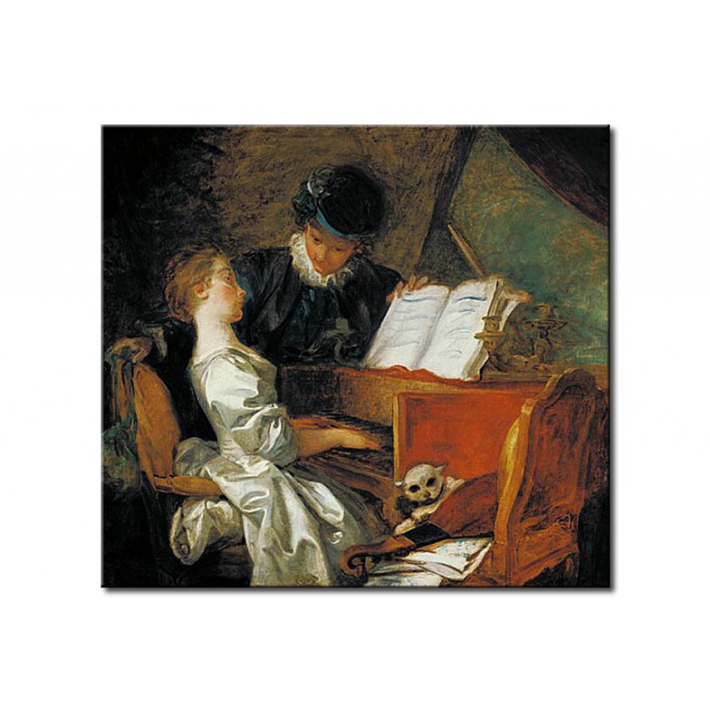 Schilderij  Jean-Honoré Fragonard: The Music Lesson