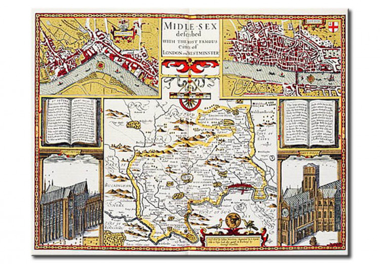 Reprodukcja obrazu Midle-sex described with the most famous cities of London and Westminster, from Speed's 'Theatre of the Empire of Great Britain' 110455