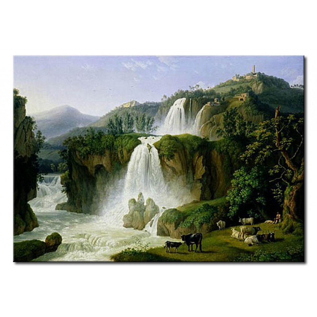 Schilderij  Jacob Philipp Hackert: The Waterfall At Tivoli