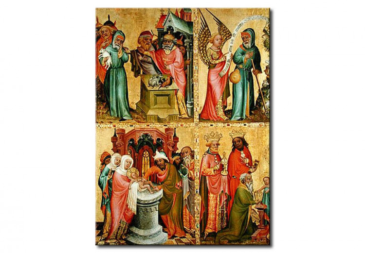Wandbild Joachim's Sacrifice and the Circumcision of Christ, from the left wing of the Buxtehude Altar 111955
