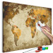 Wandbild zum Malen nach Zahlen Brown World Map 116755 additionalThumb 3