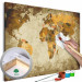 Wandbild zum Malen nach Zahlen Brown World Map 116755