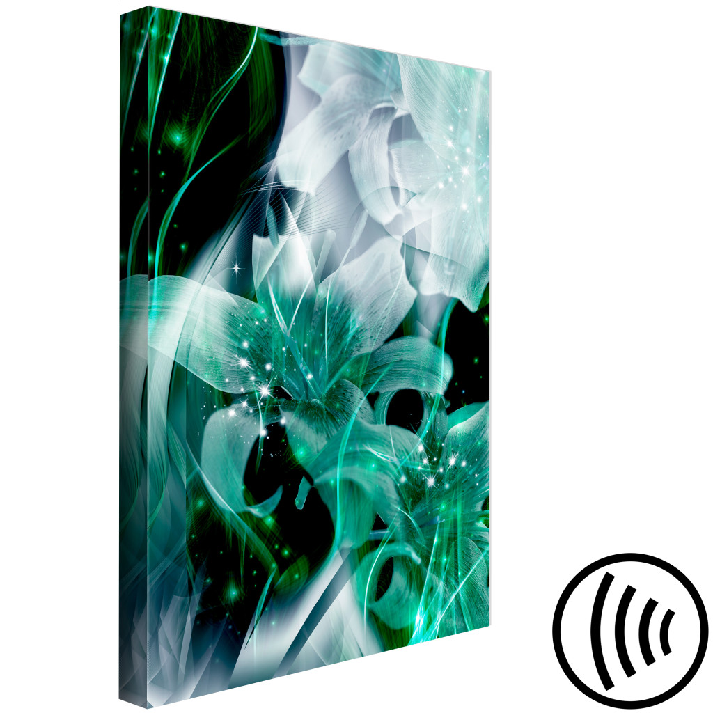 Obraz Zielony świat Lilii (1-częściowy) - Motyw Kwiatowy W Abstrakcji