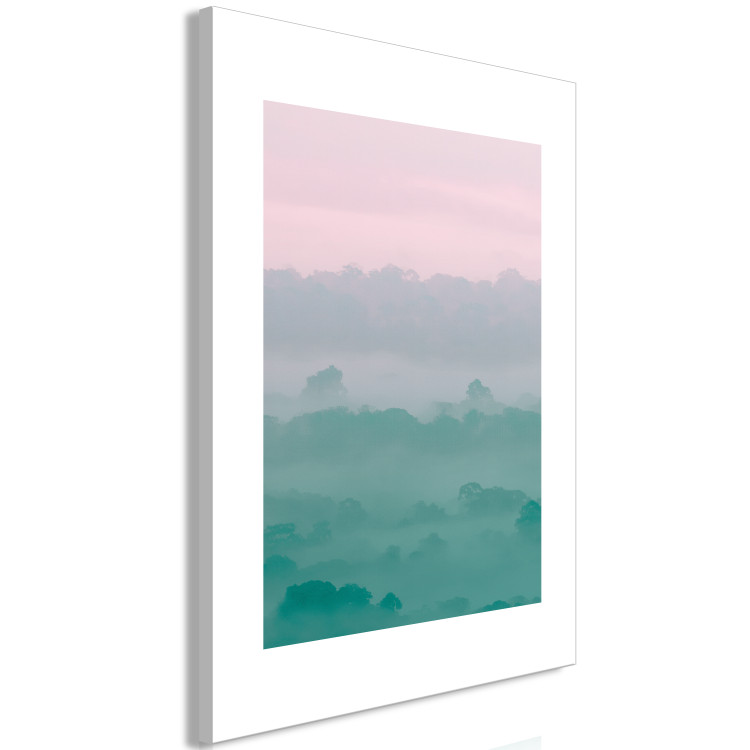 Obraz Mgła o poranku - pastelowy, romantyczny pejzaż w różach i zieleniach 119155 additionalImage 2