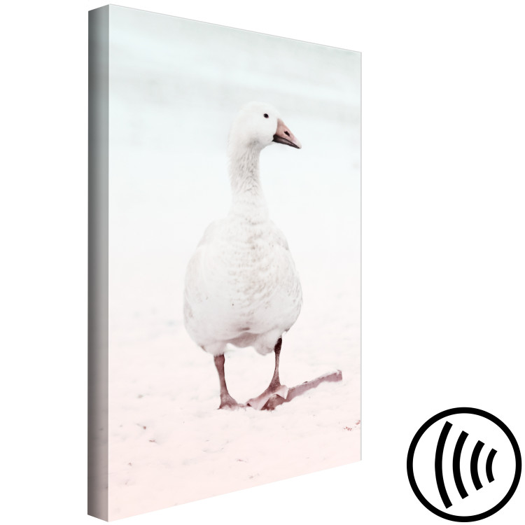 Quadro moderno Oca nevosa - paesaggio pastello con un uccello sulla spiaggia 124955 additionalImage 6