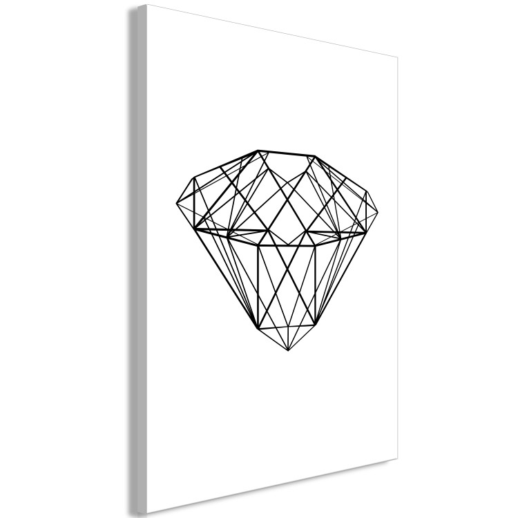 Obraz Czarne kontury diamentu - figury geometryczne na abstrakcji 127955 additionalImage 2