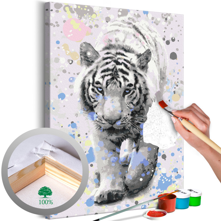 Wandbild zum Malen nach Zahlen White Tiger  128355