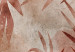 Fototapeta Miedziane liście - motyw roślinny w kolorze miedzi na jasnym tle 135455 additionalThumb 4