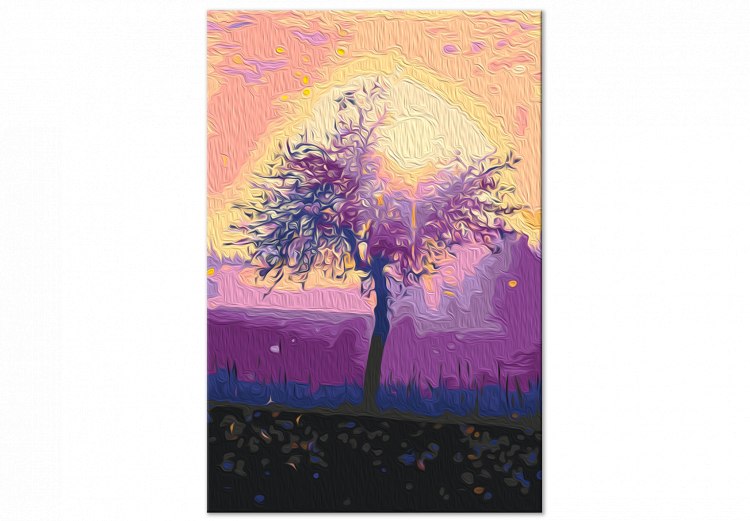 Obraz do malowania po numerach Kremowy poranek - fioletowe niebo na tle wschodu słońca 145155 additionalImage 6
