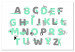 Tableau décoratif Polish Alphabet for Children - Mint and Gray Letters with Animals 146455